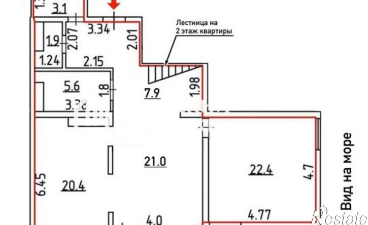 3-комн квартира Черноморская набережная, 1И,  д. 1И