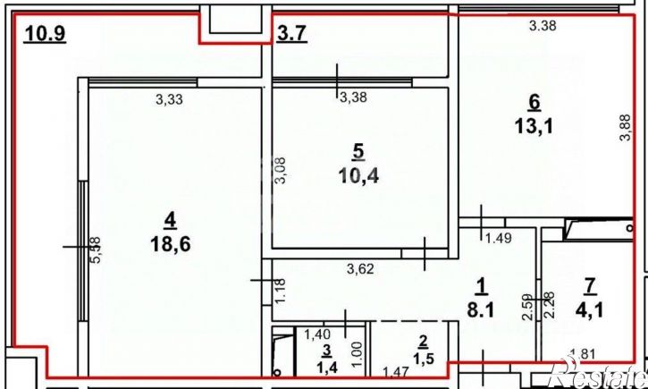 3-комн квартира Симферопольский район