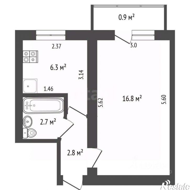 1-комн квартира улица Федько, 64,  д. 64