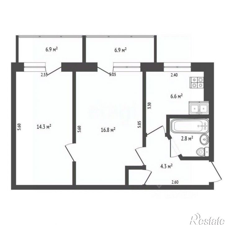 2-комн квартира Симферопольское шоссе, 31б,  д. 31б