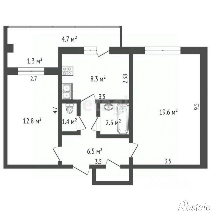 2-комн квартира улица Гарнаева, 63Г,  д. 63Г