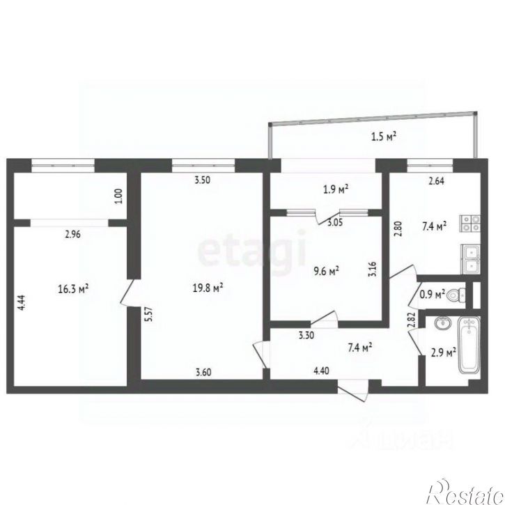 3-комн квартира ул Крымская, 84,  д. 84