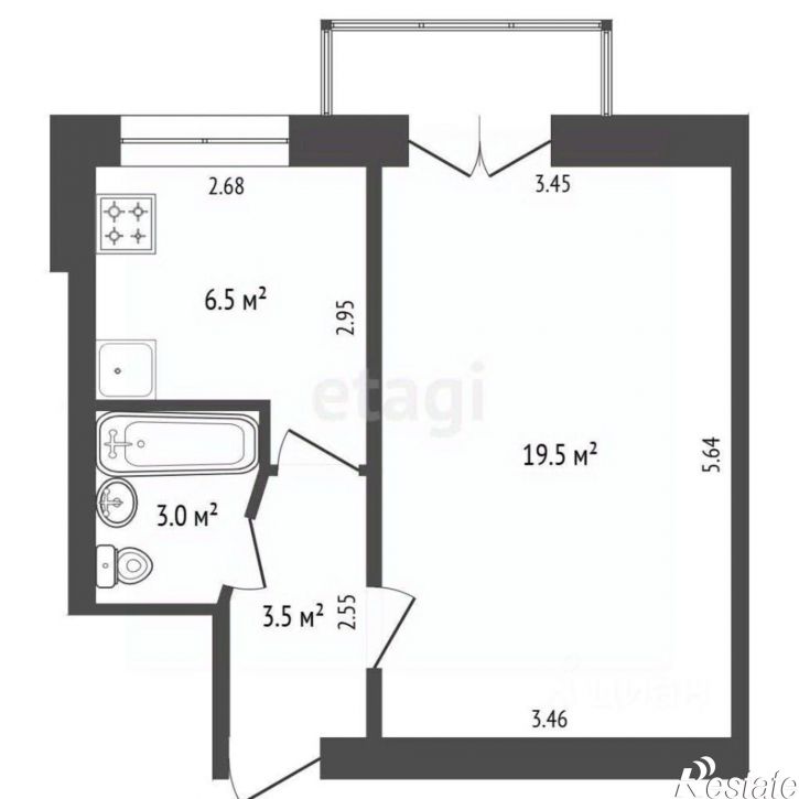 1-комн квартира бульвар Старшинова, 12,  д. 12