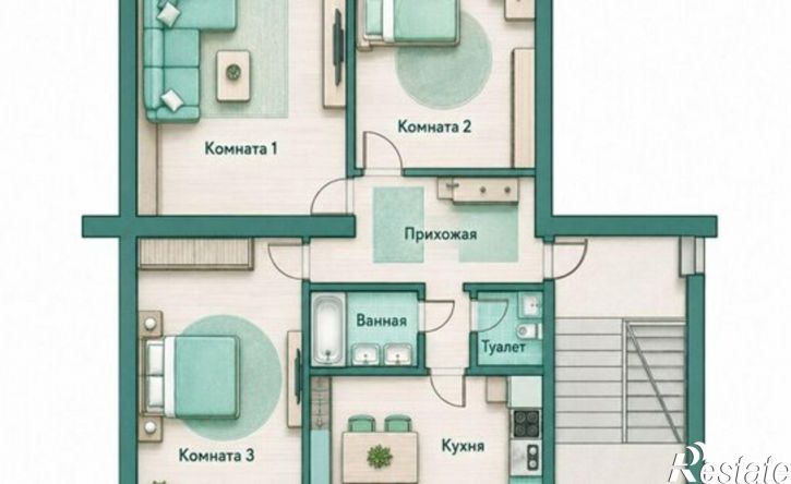 3-комн квартира бульвар Старшинова, 8,  д. 8