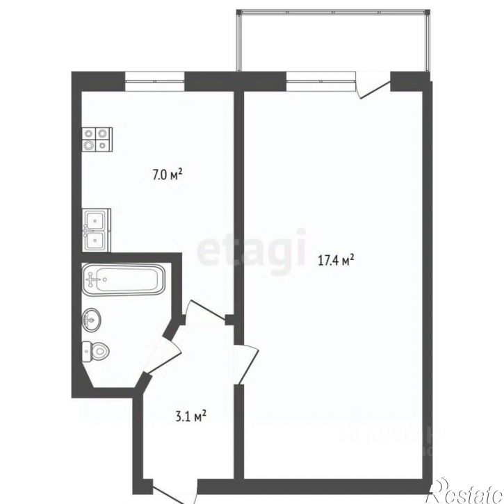 1-комн квартира Симферопольское шоссе, 31,  д. 31