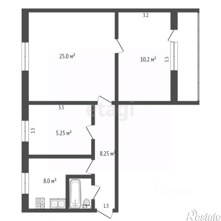 3-комн квартира ул Анюнаса, 2,  д. 2