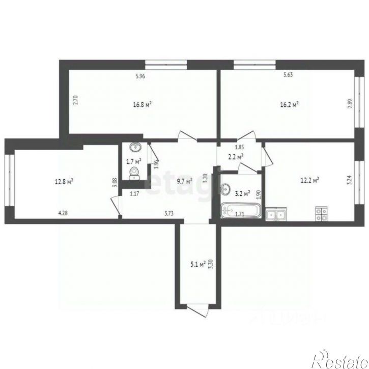 3-комн квартира Симферопольское шоссе, 24Е,  д. 24Е