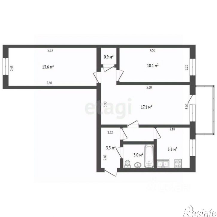 3-комн квартира ул Федько, 32,  д. 32