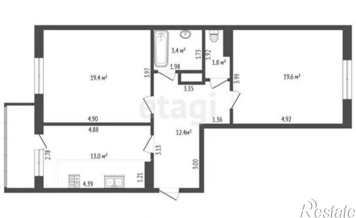 2-комн квартира Симферопольское шоссе, 11 к1,  д. 11 к1