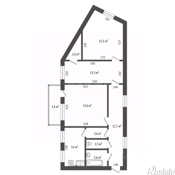 3-комн квартира улица Десантников, 4,  д. 4