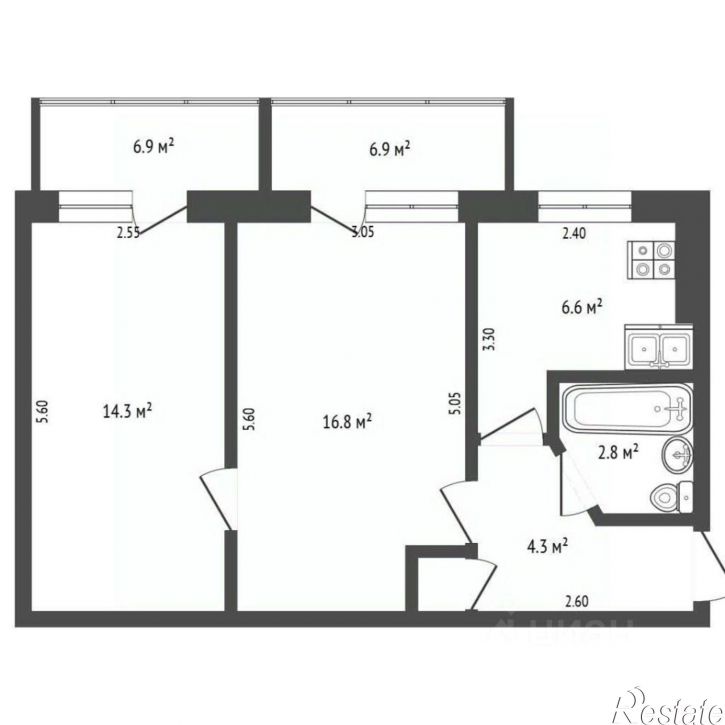 2-комн квартира Симферопольское шоссе, 31б,  д. 31б
