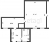 2-комн, 57кв м, этаж 1/1 ул Чехова, 6