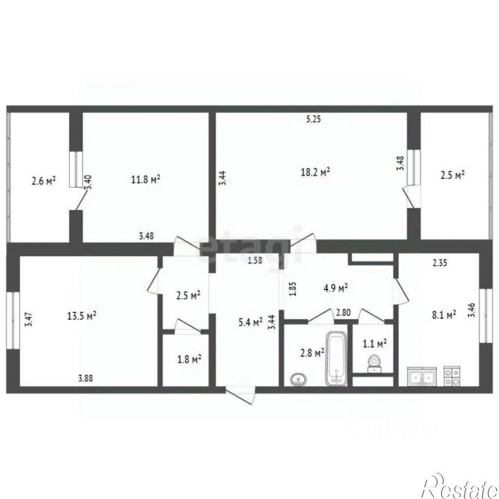 3-комн квартира ул Геологическая, 14А,  д. 14А