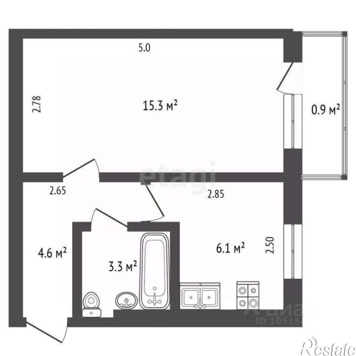 1-комн квартира ул Первушина, 32,  д. 32