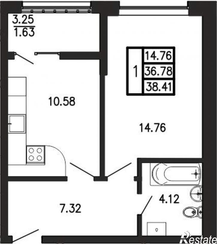 1-комн квартира в новом доме Георгия Десюка ул., д.5