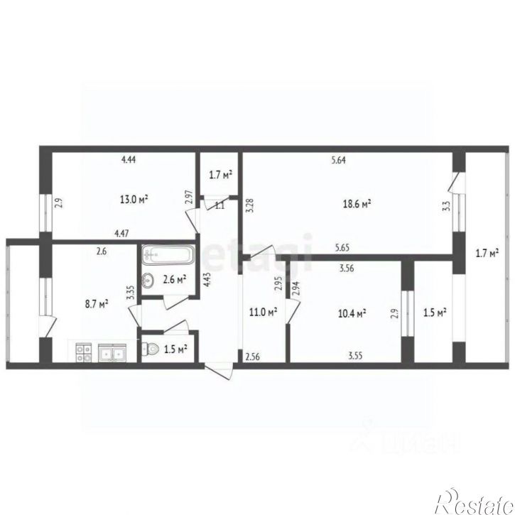 3-комн квартира ул Гарнаева, 63Д,  д. 63Д
