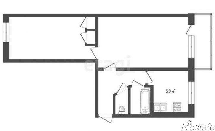 2-комн квартира ул Крымская, 25,  д. 25
