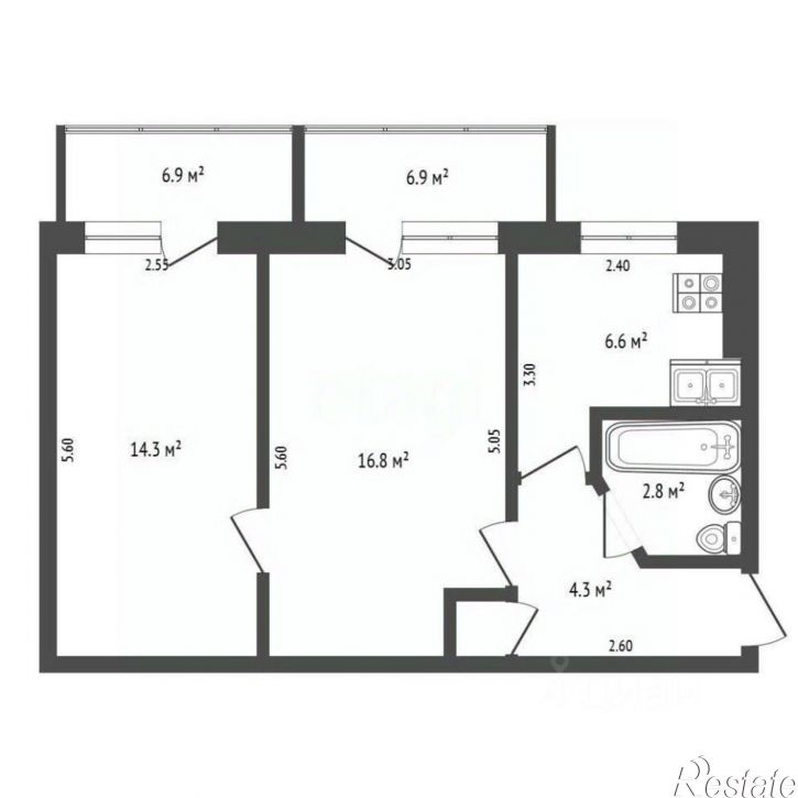 2-комн квартира Симферопольское шоссе, 31б,  д. 31б