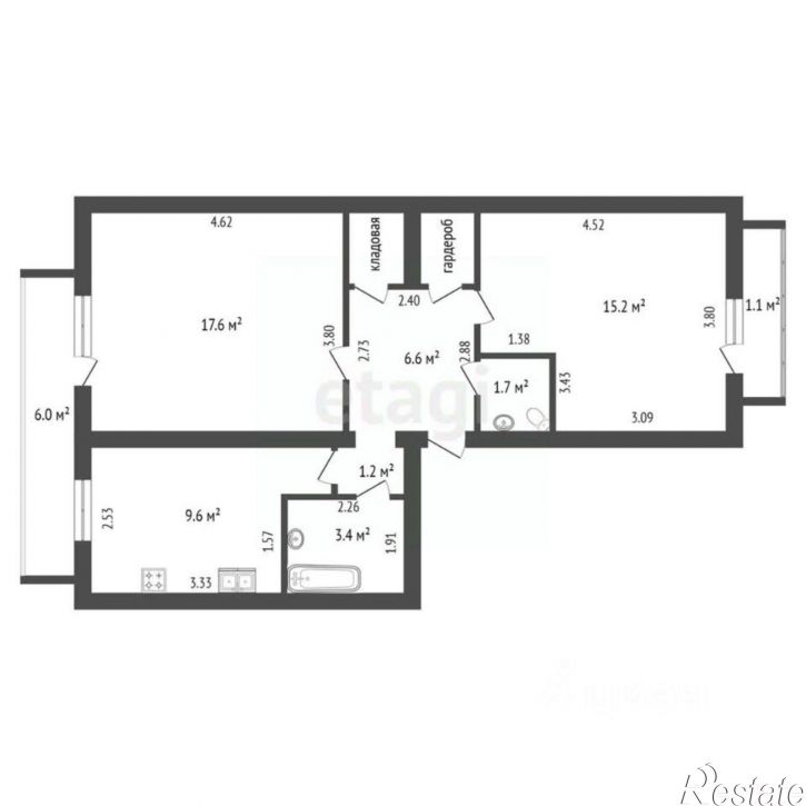 2-комн квартира ул Грина, 35,  д. 35