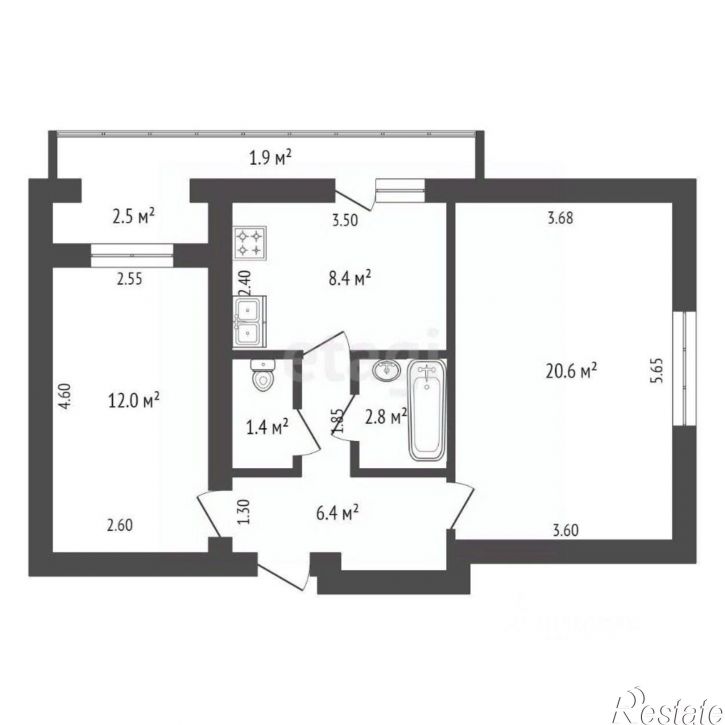 2-комн квартира Симферопольское шоссе, 47,  д. 47