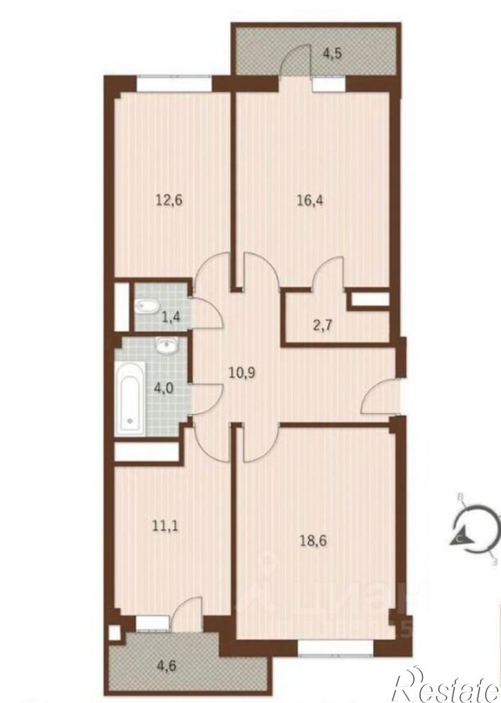 3-комн квартира ул Гарнаева, 63К,  д. 63К