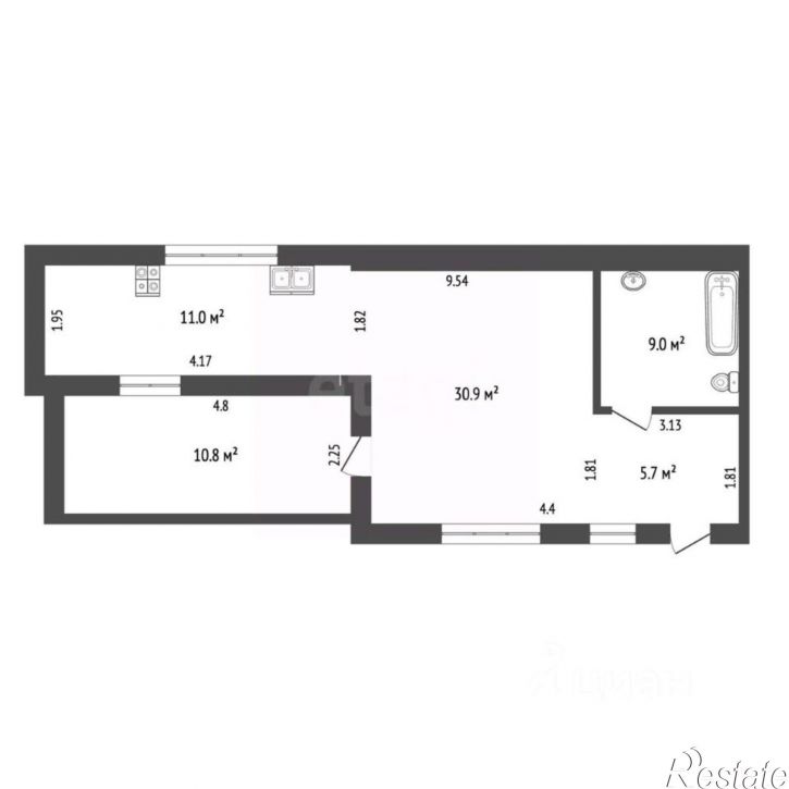 1-комн квартира Симферопольское шоссе, 13,  д. 13