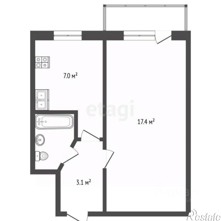 1-комн квартира Симферопольское шоссе, 31,  д. 31
