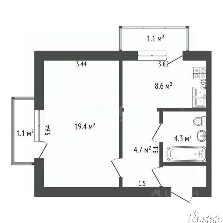 1-комн квартира ул Дружбы, 30В,  д. 30В