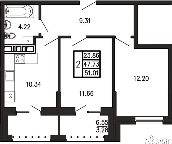 2-комн квартира в новом доме Георгия Десюка ул., д.5