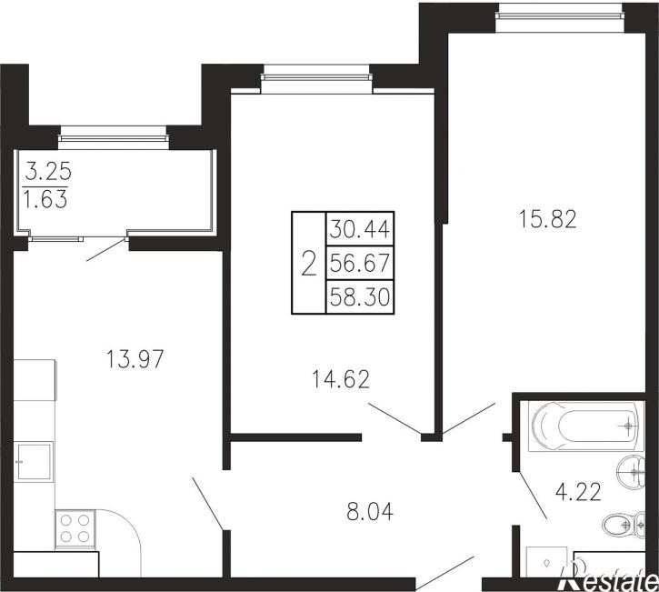 2-комн квартира в новом доме Георгия Десюка ул., д.5