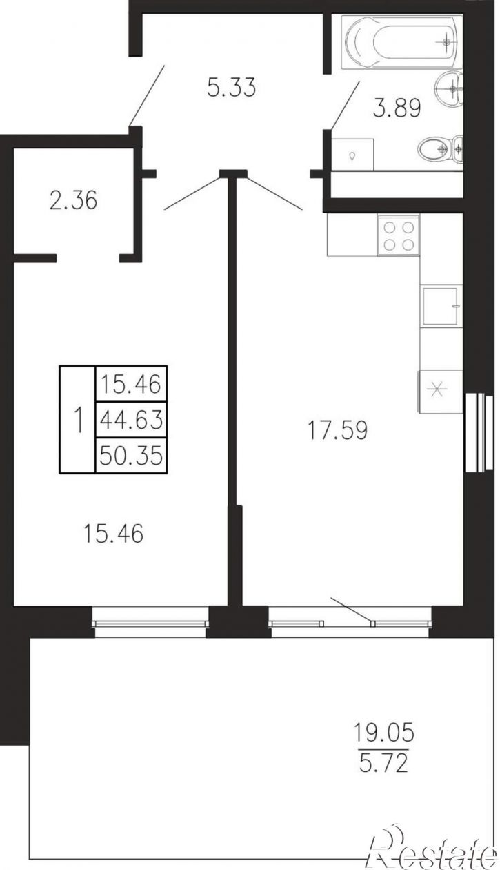 1-комн квартира в новом доме Георгия Десюка ул., д.5