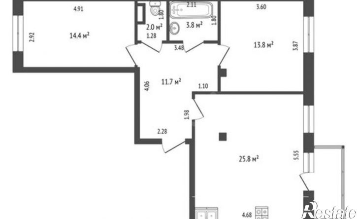 2-комн квартира Симферопольское шоссе, 48 к1,  д. 48 к1