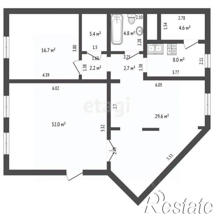 3-комн квартира бульвар Коробкова, 14АБ,  д. 14АБ