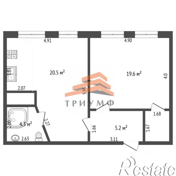 1-комн квартира Адмиральский бульвар, 7В/7Г,  д. 7В/7Г