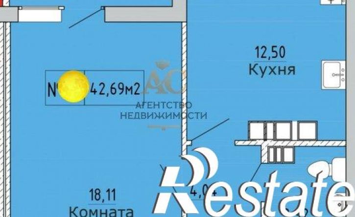 1-комн квартира улица Грина, 43,  д. 43