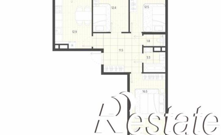 3-комн квартира в новом доме улица Челнокова, 104,  д. 104