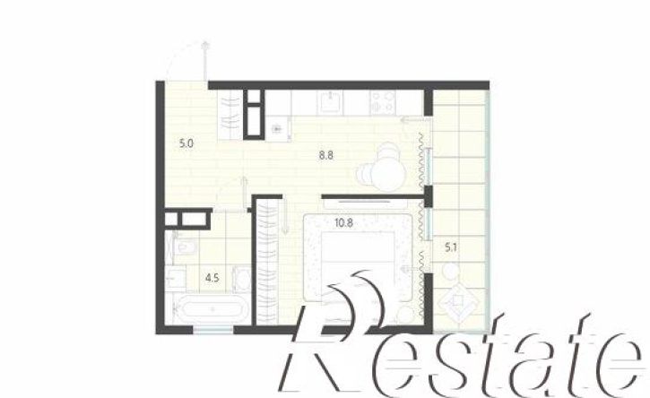 1-комн квартира в новом доме улица Челнокова, 104,  д. 104